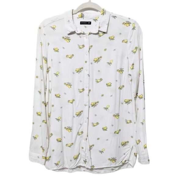 COTTON ON Lemon Print Button Up Blouse XS - Picture 2 of 7